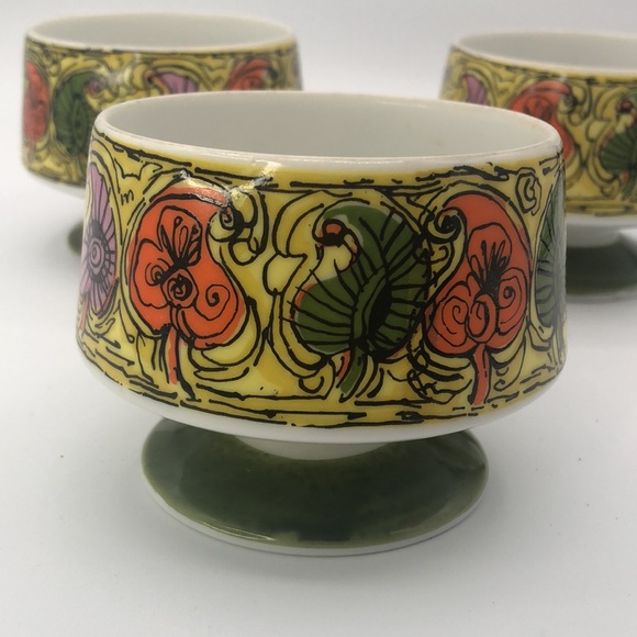 Vintage MCM Nasco Pacesetter Dish Set of 3 JAPAN Avocado green Yellow 1960 - Picture 4 of 6